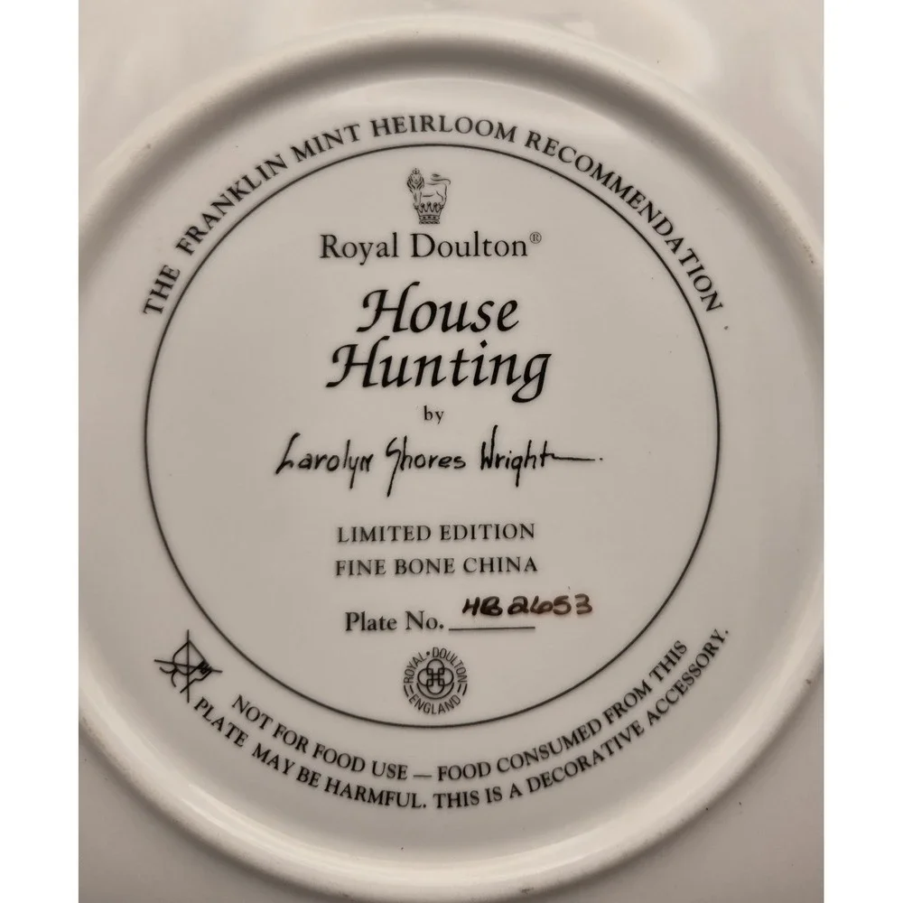 Carolyn Shores Wright, 'House Hunting' Bone China 1990's  B#31
